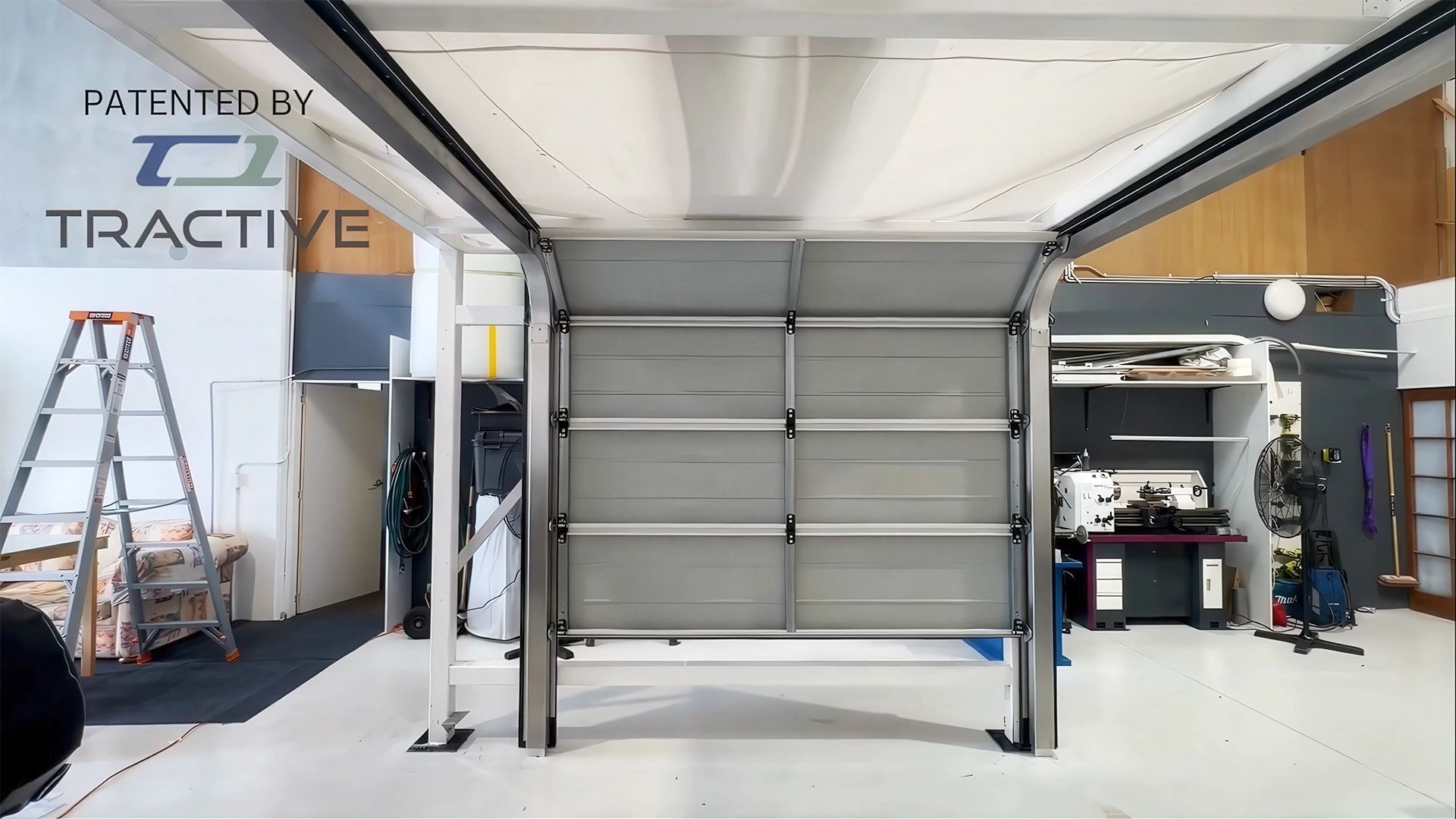 Linear synchronous drive door prototype in the test lab